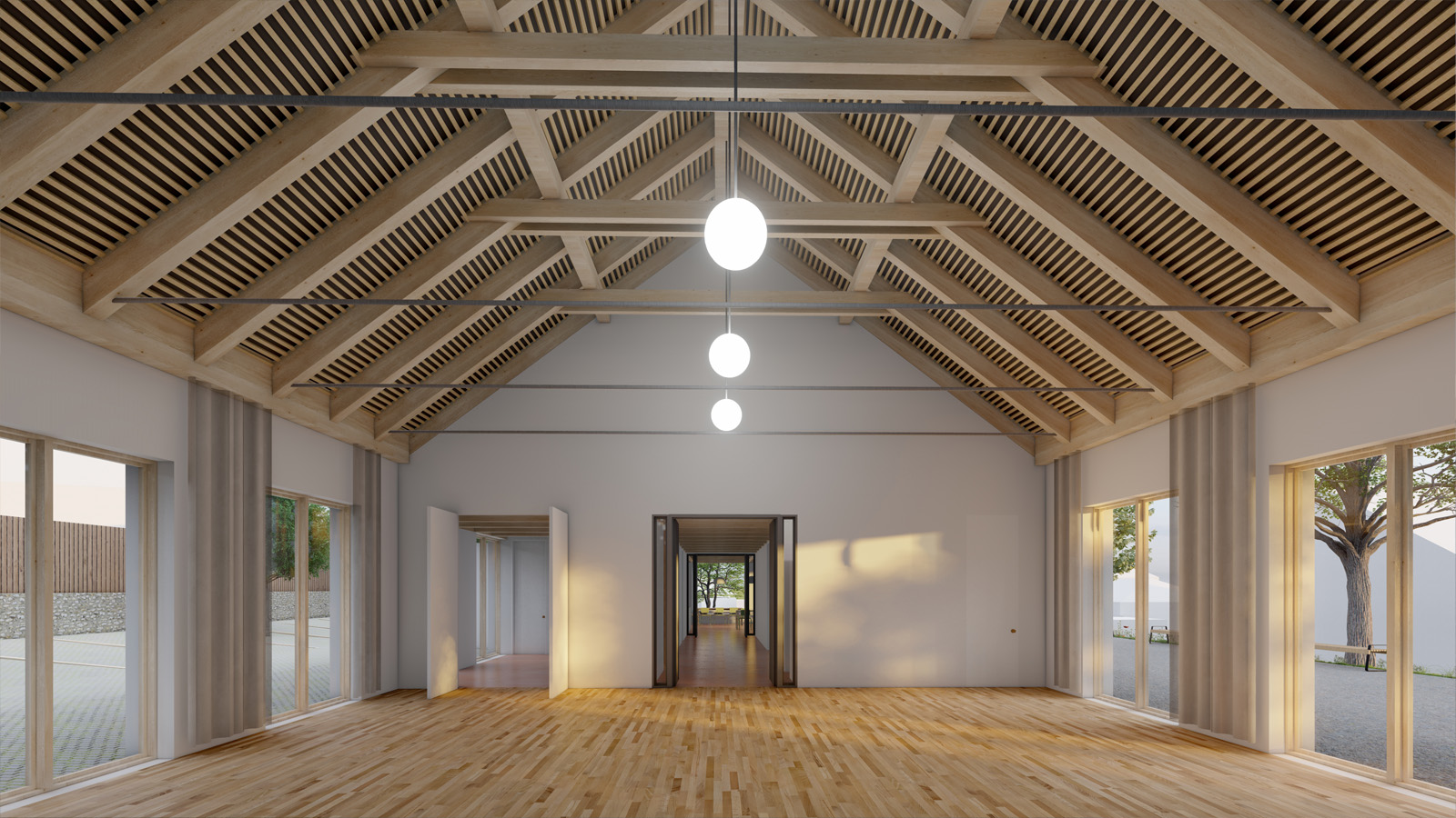 (10, 6, 'Interier_02.jpg', 'Kulturní dům', 'Zadáním soutěže bylo vytvoření nového centra vesnice s budovami kulturního/obecního domu a altánu. Současná poloha Obecního domu, tvar pozemku a jeho ohraničení komunikacemi nebylo ideální pro vytvoření nové návsi a zajištění dostatečného funkčního propojení. Proto se v návrhu uvažuje o rozdělení programu Obecního domu na program úřední (Obecní úřad) a společenský (hospoda se sálem) a umístit je do dvou samostatných budov. Obecní úřad je ponechán v budově bývalé Obecní školy. Hospoda se sálem je přesunuta do novostavby v severní části návsi, do místa, kde stával nyní již zdemolovaný historický statek. Budovy spolu komunikují a vzniká tak mezi nimi jasně definovaný prostor návsi jako společenského, kulturního a volnočasového centra obce. Přesunutím hospody a sálu dále od rušné silnice dodává společenskému životu obce doslova nový dech a zaručuje mnohem reprezentativnější prostředí. Vydlážděné okolí objektu nabízí dostatek prostoru pro konání společenských a kulturních akcí všeho druhu. V případě potřeby se mohou hospoda, sál a vydlážděný předprostor spojit v jeden fluidní funkční celek. Objekt Obecního úřadu očišťujeme od přístaveb. Tím získáváme nový průchod kolem východní fasády a přístup na náves přímo od autobusové zastávky. Architektura samotného společenského domu je jednoduchá navazující na archetyp venkovských domů. Tradiční dům se sedlovou střechou se nijak nesnaží na sebe upoutat pozornost. Pouze čtvercové okno, které jakoby procházelo skrze celý dům dává na sebe upozornit, že se jedná o současnou architekturu. Zbylý historický objekt je očištěn od přístaveb, tak aby vynikla estetika eklektického domu.', 'AS', 'Helena Sosnová, Anna Schneiderová', 'Stránecká Zhoř', '2023', 'Architektonická soutěž', None)