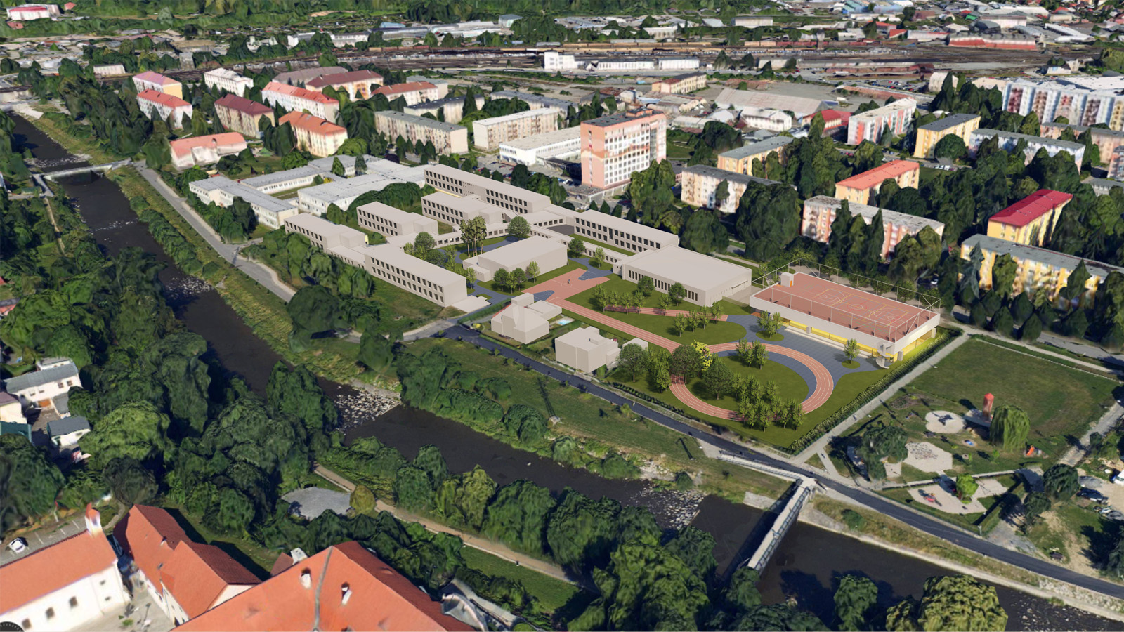 (11, 6, 'Situce.jpg', 'Návrh tělocvičny ZŠ Křižná', 'Zadáním soutěže byl návrh sportovní haly pro potřeby základní školy a také veřejnosti města Valašské Meziříčí. Hlavní myšlenkou byl respekt k původnímu objektu školy a návaznost na architektonické pojetí tohoto typu architektury. Navržená sportovní hala je umístěna tak, aby respektovala pavilónový prostorový koncept školy včetně možnosti průchodu suchou nohou pro děti. Je situována východně od školy, hrana objektu je na hraně vstupu školy – jde o podobně významnou veřejnou stavbu. Díky jejímu vysunutí k ulici je zachován poměrně velkorysý a ucelený prostor zahrady školy. Pro harmonické hmotové zapojení do školního areálu je tělocvična zapuštěna do terénu. Sportovní hala je integrální součástí vnitřního provozu školy, ale přitom je umístěna tak, aby mohla fungovat zcela autonomně. Hala je zpřístupněna skrze nejvýchodněji položený pavilon školy – jídelnu. Forma domu je silně ovlivněna nosným systémem, jde o estetizaci nutného. Zahloubenou jámu hřiště překrývá betonová střecha podepřená silnými sloupy, jejichž umístění vychází z vnitřní logiky prostor, možností dělení hřiště. Díky zapuštění má hřiště ideální osvětlení – to je z výšky. Interiéry přiznávají svou materiálovou podstatu v čiré pravdivosti – v betonu. Exteriér haly tvoří hrubý beton – na silných podporách, sklo a broušená omítka – na zateplení. Celá střecha slouží jako sportoviště.', 'AS', 'Helena Sosnová, Vojtěch Sosna', 'Valašské Meziříčí', '2024', 'Architektonická soutěž', None)