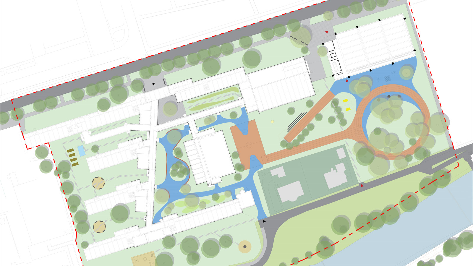 (11, 6, 'Situce.jpg', 'Návrh tělocvičny ZŠ Křižná', 'Zadáním soutěže byl návrh sportovní haly pro potřeby základní školy a také veřejnosti města Valašské Meziříčí. Hlavní myšlenkou byl respekt k původnímu objektu školy a návaznost na architektonické pojetí tohoto typu architektury. Navržená sportovní hala je umístěna tak, aby respektovala pavilónový prostorový koncept školy včetně možnosti průchodu suchou nohou pro děti. Je situována východně od školy, hrana objektu je na hraně vstupu školy – jde o podobně významnou veřejnou stavbu. Díky jejímu vysunutí k ulici je zachován poměrně velkorysý a ucelený prostor zahrady školy. Pro harmonické hmotové zapojení do školního areálu je tělocvična zapuštěna do terénu. Sportovní hala je integrální součástí vnitřního provozu školy, ale přitom je umístěna tak, aby mohla fungovat zcela autonomně. Hala je zpřístupněna skrze nejvýchodněji položený pavilon školy – jídelnu. Forma domu je silně ovlivněna nosným systémem, jde o estetizaci nutného. Zahloubenou jámu hřiště překrývá betonová střecha podepřená silnými sloupy, jejichž umístění vychází z vnitřní logiky prostor, možností dělení hřiště. Díky zapuštění má hřiště ideální osvětlení – to je z výšky. Interiéry přiznávají svou materiálovou podstatu v čiré pravdivosti – v betonu. Exteriér haly tvoří hrubý beton – na silných podporách, sklo a broušená omítka – na zateplení. Celá střecha slouží jako sportoviště.', 'AS', 'Helena Sosnová, Vojtěch Sosna', 'Valašské Meziříčí', '2024', 'Architektonická soutěž', None)