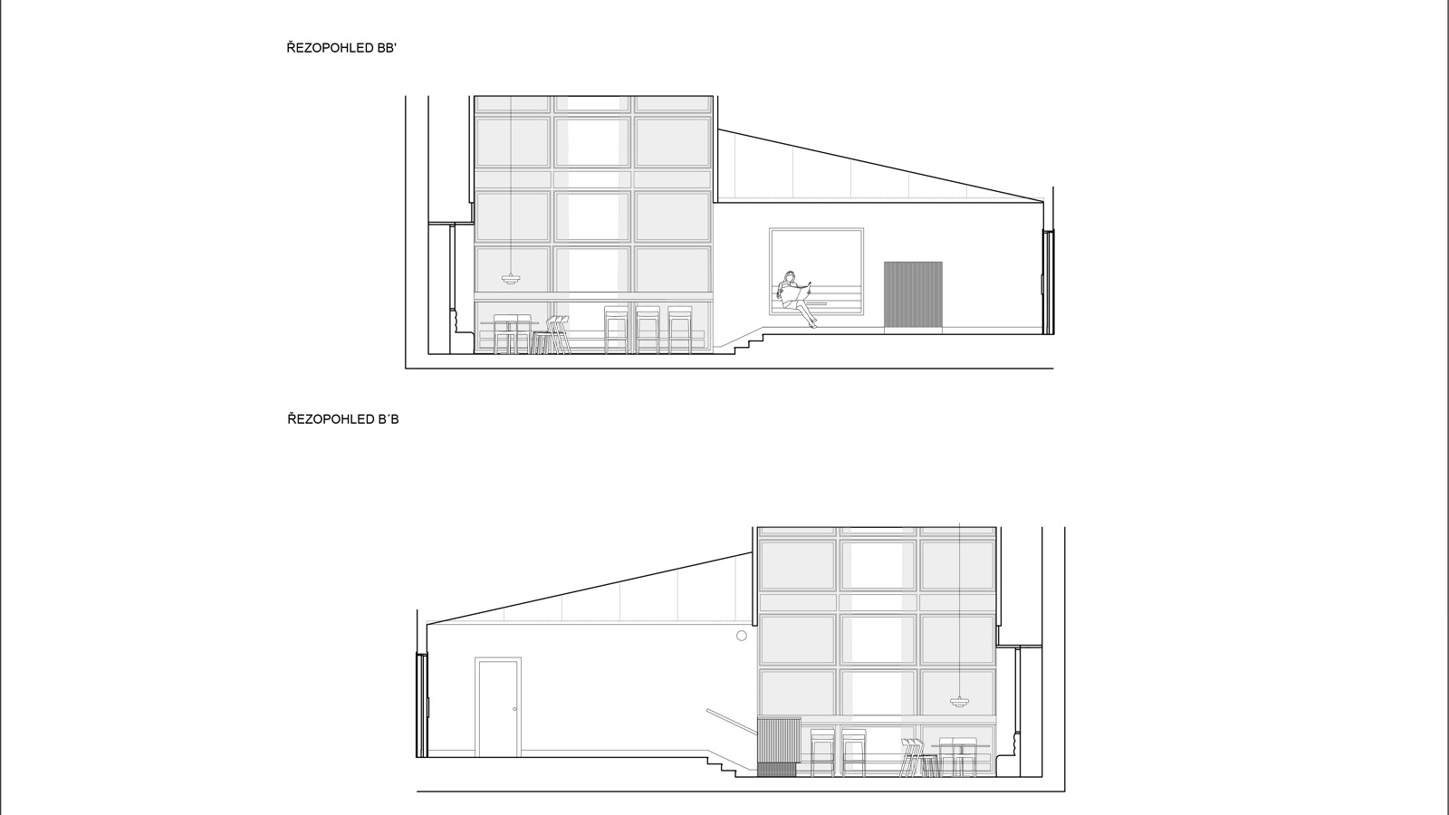 (17, 6, '06.jpg', 'Foyer kina Humpolec  (Helena Sosnová pro Atelier Bod architekti)', 'Návrh vrací foyer do původní podoby a odstraňuje nánosy starších úprav, které prostor tříštily. Přesunem „Hliníkária“- výstavy do jiné části budovy se foyer může stát plnohodnotným reprezentativním vstupem do kina. Prostor je zjednodušen, sjednocen a zpřehledněn. Klíčovou změnou je srovnání podhledů a zazdění nefunkčního okna, které nenaruší denní osvětlení díky dvojici velkých protilehlých oken. Tím foyer získává čistší a kultivovanější výraz. Nový bar nabízí kapacitu pro 42 návštěvníků. Dominantou je stěna se šesti nikami, které slouží k sezení i jako flexibilní plocha pro filmové plakáty. Důraz je kladen na akustiku a kvalitní světlo. Akustické materiály, lineární a nepřímá LED světla podporují atmosféru kina a zvýrazňují struktury použitých povrchů. Celek doplňují retro prvky odkazující na dobu vzniku budovy. Materiálové řešení kombinuje tmavé plochy, barevné akcenty a světlou kamennou podlahu, která je zachována jako hodnotný a určující prvek celého prostoru.', 'AI', 'Helena Sosnová, Vojtěch Sosna', 'Humpolec', '2025', 'Architektonická studie', None)