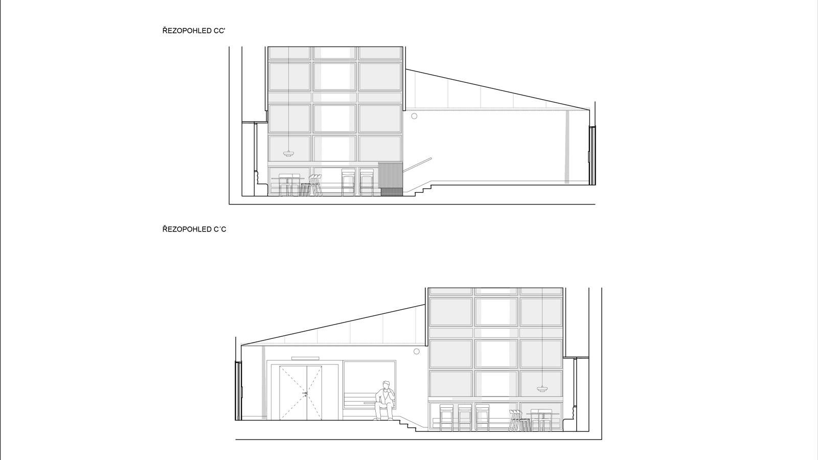 (17, 6, '06.jpg', 'Foyer kina Humpolec  (Helena Sosnová pro Atelier Bod architekti)', 'Návrh vrací foyer do původní podoby a odstraňuje nánosy starších úprav, které prostor tříštily. Přesunem „Hliníkária“- výstavy do jiné části budovy se foyer může stát plnohodnotným reprezentativním vstupem do kina. Prostor je zjednodušen, sjednocen a zpřehledněn. Klíčovou změnou je srovnání podhledů a zazdění nefunkčního okna, které nenaruší denní osvětlení díky dvojici velkých protilehlých oken. Tím foyer získává čistší a kultivovanější výraz. Nový bar nabízí kapacitu pro 42 návštěvníků. Dominantou je stěna se šesti nikami, které slouží k sezení i jako flexibilní plocha pro filmové plakáty. Důraz je kladen na akustiku a kvalitní světlo. Akustické materiály, lineární a nepřímá LED světla podporují atmosféru kina a zvýrazňují struktury použitých povrchů. Celek doplňují retro prvky odkazující na dobu vzniku budovy. Materiálové řešení kombinuje tmavé plochy, barevné akcenty a světlou kamennou podlahu, která je zachována jako hodnotný a určující prvek celého prostoru.', 'AI', 'Helena Sosnová, Vojtěch Sosna', 'Humpolec', '2025', 'Architektonická studie', None)