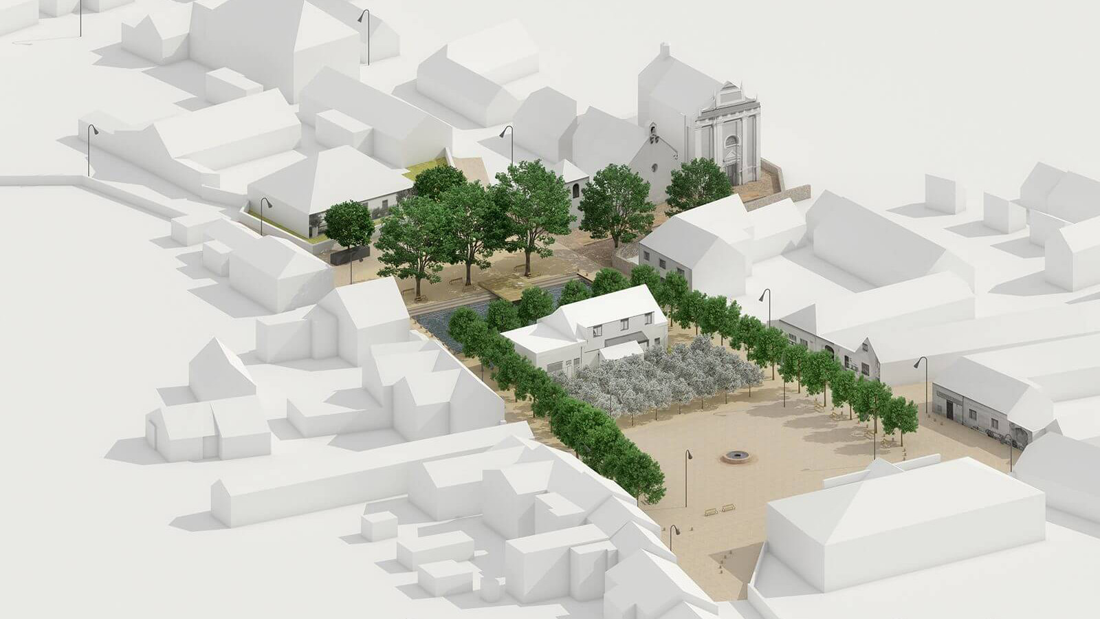 (2, 6, 'Exterier_06.jpg', 'Revitalizace historického jádra obce Tetín', 'Návrh se snaží akcentovat všechny silné stránky vesnice a naopak potlačit ty slabé. Největším prostorovým problémem je umístění rodinného domku na návsi. Původní stavba zde stála snad už před sto lety a postupně do návsi vrůstala a byla přestavována a nakonec i oplocena. Dům má zcela výsadní významové postavení, protože mu bylo dovoleno stát na návsi, tomu bohužel už neodpovídá způsob jeho využívání a architektura. Samotné gesto postavit dům do středu veřejného prostranství je troufalé i když není až tak neobvyklé, obhajitelné je však jen v případě, pokud jde o dům pro obec, tedy o radnici, školu nebo kostel… Dům je navíc vizuální protiváhou zámku, v čemž nemůže obstát. Je i pohledovou clonou na chrámový okrsek – na kostely sv. Kateřiny a Ludmily. Nevhodně se staví k návsi/k náměstí, nestojí na její/jeho hraně, ale má před sebou pruh zeleně. Je zcela nevhodně oplocen, měl by být obehnán zídkou nebo jednoduchým dřevěným plotem. Dům je ale soukromým vlastnictvím a obec nemůže počítat s jeho vykoupením a demolicí. Celý návrh je proto rozdělen do dvou velkých etap. První etapa může být realizována hned, druhá je výhledová na horizont 50-ti let a více let. Může, ale nemusí být realizována po vykoupení a po demolici domu. Podoba veřejných prostranství by se měla navrhovat na delší časový horizont determinována nejen možným, ale i ideálním.', 'US', 'Helena Sosnová (Suchá), Vojtěch Sosna, Karel Filsak, Jakub Straka', 'Tetín', '2015', 'Architektonická soutěž', '4. místo v\xa0soutěži')