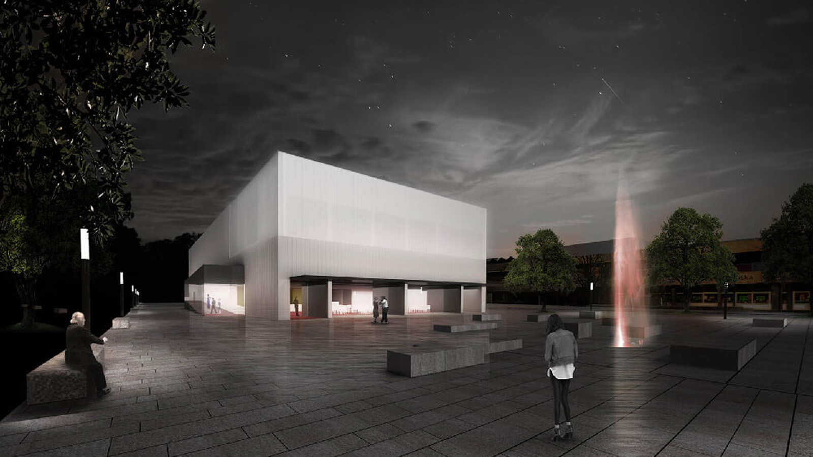 (3, 6, 'Pudorys.jpg', 'Návrh kina', 'Současná architektura a statické řešení objektu velmi podmiňuje řešení budoucí. Přestavba v maximální míře zachovává nosnou a výplňovou konstrukci obvodových stěn. Toto řešení je úsporné jak ekonomicky, tak z hlediska šetrnosti ke statice objektu. Akcentuje několik původně použitých architektonických principů, které jsou pro dům zcela zásadní a příznačné. Lapidárnost původního řešení spočívající v jednoduchém kvádru, který je narušen jen hmotami zavěšených schodišť, návrh recykluje a zdůrazňuje. Nový přístup do sálu je řešen prostřednictvím bezbariérové rampy. Ta je přistavěna k jihozápadní straně objektu do nejfrekventovanější ulice. Návštěvníci po ní kráčející tak vytvářejí téměř divadelní představení pro kolemjdoucí chodce. Tato transparentnost rampy navíc napovídá, že se jedná o veřejný objekt. Dalším původně užitým kompozičním principem je velmi přísná symetrie. Ta dodává stavbám vážnost, ale zároveň je poněkud triviální. Proto ji záměrně, přesto velmi jemně narušujeme asymetrickým použitím rampy pouze na jedné z bočních fasád. Tato nuance dodá jednoduchému kvádru na zábavnosti a navíc je výhodná z provozního hlediska, kdy jen jedna strana vstupního foyer je průchozí. Rozměry kinosálu zůstávají nezměněny, díky použití přístavby rampy neitervenujeme do konstrukce podlahy sálu ani jeho stupňovitosti – vyjma střední části, kde jedna řada sedadel je zrušena a nově určena pro uličku a vozíčkáře. Razantně se však mění provozní schema pohybu návštěvníků v objektu. Do čela budovy je vestavěna konstrukce vytvářející prostorově velmi bohaté foyer s kavárnou, galerií, dětským koutkem a víceúčelovým prostorem, který lze snadno využít pro komunitní účely, kroužky, výstavy apod. Vstupní foyer má velmi těsnou vazbu na nově řešený prostor před kinem, zasklení umožňuje jeho úplně otevření do náměstí. Umístění kavárny do přízemí objektu dokáže jednak oživit náměstí a zároveň – ve srovnání se současným umístěním v patře – přitáhnout daleko více návštěvníků. Živý parter objektu totiž vytváří i živé město a to je zejména v sídlištní krajině více než žádoucí, protože živé město velmi úzce souvisí s bezpečností místa a vnímáním místa veřejností.', 'AS', 'Helena Sosnová (Suchá), Vojtěch Sosna, Karel Filsak, Jakub Straka, Anna Schneiderová, Jakub Straka, Jáchym Svoboda, ', 'Frýdek Místek', '2015', 'Architektonická soutěž', None)