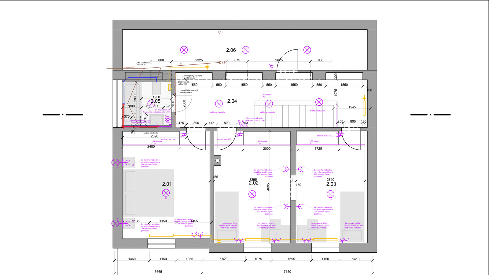 (7, 6, 'Pudorys_01.jpg', 'Rekonstrukce rodinného domu', 'Mladá čtyřčlenná rodina si pořídila polovinu dvojdomku z 80.let 20. století na předměstí Prahy. K dispozičním úpravám bylo doporučeno přízemí i první patro, tak aby dům splňoval současné standardy a požadavky rodiny. Byl zde navržen obývající prostor s kuchyní, tři samostatné ložnice a k tomu odpovídající sociální zázemí. Vzhledem k tomu, že dům byl stavěn svépomocí, byla snaha o minimální zásahy do původních hurdiskových stropů. Srovnáním podlah došlo k maximálnímu zlepšení světlých výšek v domě. Z přízemí, které je propojeno do jednoho velkého prostoru s kuchyňskou a obývací částí je nově možný přístup do zahrady francouzskými a posuvnými okny. Otevření a úprava geometrie schodiště do prvního patra přispělo k propojení a prosvětlení prostoru. V prvním patře došlo k přesunutí koupelny a WC, nyní s přirozeným osvětlením z velkého okna, z východní strany na západní. Díky tomu má každý ze tří pokojů samostatný vstup ze společné chodby. Drobným úpravám se nevyhnuly i společné prostory. Všechna okna na objektu jsou nově osazená a také byla položena nová dřevěná podlaha.', 'A', 'Helena Sosnová', 'Roztoky u Prahy', '2021', 'Realizace', None)